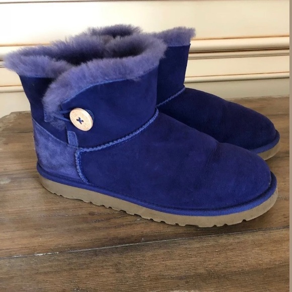 Ugg mini bailey button blue size 6 kids - Picture 1 of 6